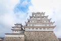 White Castle Himeji Castle in clear bluesky background Royalty Free Stock Photo