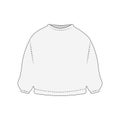 White casual jumper front view mockup template