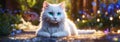 white cat with big blue eyes. selective focus. Generative AI, Royalty Free Stock Photo