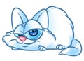 White cat cartoon illustration