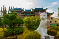 White cat monument is the Kuching South City Council Cat Statue. Sarawak Malaysia.