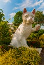 White cat monument is the Kuching South City Council Cat Statue. Sarawak Malaysia.