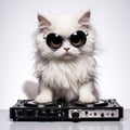 Humorous Dj Kitten: A Playful And Eye-catching Artwork Royalty Free Stock Photo