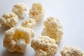 White cauliflower pieces close up