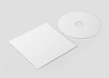 White CD-DVD Compact Disk Mockup, blank cover 3d Rendered on Light Gray Background Royalty Free Stock Photo