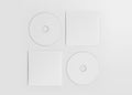 White CD-DVD Compact Disk Mockup, blank cover 3d Rendered on Light Gray Background Royalty Free Stock Photo