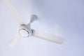 White ceiling fan on a white ceiling Royalty Free Stock Photo