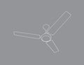 A white ceiling fan of a room on black page background vector illustration