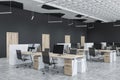 White ceiling open space office corner with doors Royalty Free Stock Photo