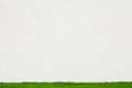 White cement wall with green grass. Royalty Free Stock Photo