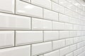 White ceramic bathroom wall tile pattern for background Royalty Free Stock Photo