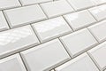 White ceramic bathroom wall tile pattern for background Royalty Free Stock Photo