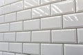 White ceramic bathroom wall tile pattern Royalty Free Stock Photo