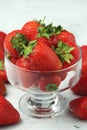 A bowl with ripe bright strawberry