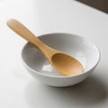 Light brown wooden spoon, likely made of bamboo, with a simp Royalty Free Stock Photo