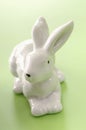 White ceramic bunny, close-up Royalty Free Stock Photo