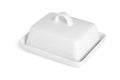 White ceramic butter-dish Royalty Free Stock Photo