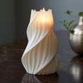 Enchanting Candle Sculpture With Organic Flowing Lines