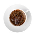 White ceramic cup of black coffee isolated on white background with clipping path Royalty Free Stock Photo