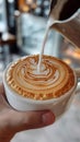 white ceramic cup of cappuccino Royalty Free Stock Photo