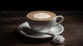 White Ceramic Cup Filled Cappuccino Frothy Beverage Coffee Break Relaxation Moment Generative AI