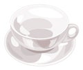 White ceramic cup in a set with a bowl. Vector illustration Royalty Free Stock Photo