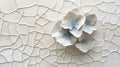 White Ceramic Hydrangea on Cracked Texture Background Royalty Free Stock Photo