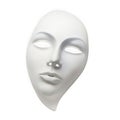 White Ceramic Mask with Empty Eye Sockets and Defined Features face human Royalty Free Stock Photo
