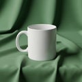 White ceramic mug with a classic cylindrical shape and a sturdy Royalty Free Stock Photo