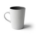 White Ceramic Mug with Dark Gray Interior on White Background coffee drink Royalty Free Stock Photo