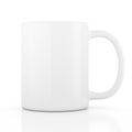 White ceramic mug empty blank for coffee or tea Royalty Free Stock Photo