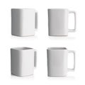 White ceramic mug from four angles