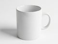 Blank White Ceramic Mug Mockup: Clean Coffee Cup Template for Custom Branding Royalty Free Stock Photo