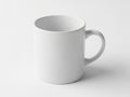 Blank White Ceramic Mug Mockup: Clean Coffee Cup Template for Custom Branding and Print-on-Demand Royalty Free Stock Photo