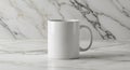 White Ceramic Mug on Marble Surface in Minimalist Kitchen Setting Royalty Free Stock Photo