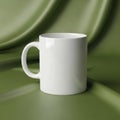 White ceramic mug with a simple cylindrical shape and a sturdy handle Royalty Free Stock Photo