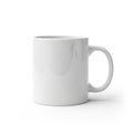 White ceramic mug with a smooth glossy finish and a curved handle Royalty Free Stock Photo