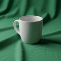 Highlighting the mug s glossy finish and the texture of the green Royalty Free Stock Photo