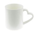 White Ceramic mug white heart shaped handles on white Royalty Free Stock Photo