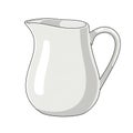 White Ceramic Pitcher Isolated on White Background with Smooth Curve and Elegant Shape Royalty Free Stock Photo
