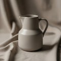 A white ceramic pitcher with a Royalty Free Stock Photo