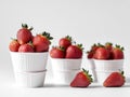 White Ceramic Ramekins of Strawberries Royalty Free Stock Photo