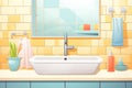 white ceramic sink with modern tap in studio washroom Royalty Free Stock Photo