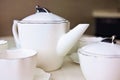 White ceramic tea set Royalty Free Stock Photo