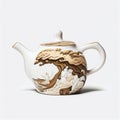 white ceramic teapot, ai generation