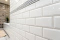 White Ceramic Tile Bathroom Wall Background Royalty Free Stock Photo