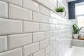 White Ceramic Tile Bathroom Wall Background Royalty Free Stock Photo