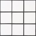 White ceramic tile with 9 squares in rectangular form with black