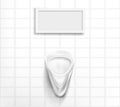 White ceramic urinal and frame in male toilet