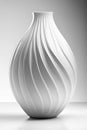 White ceramic vase in modern design isolated on white background Royalty Free Stock Photo